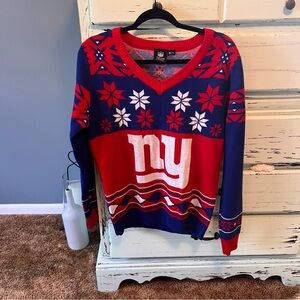 NFL Red and Blue NY Giants Women’s Team Apparel Sweater. Size XL.